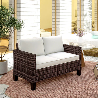 Outsunny Two-Seater Rattan Outdoor Sofa