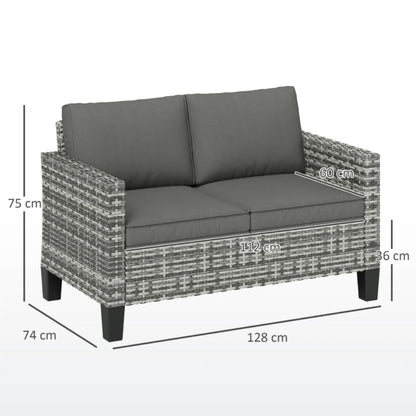 Outsunny Two-Seater Rattan Outdoor Sofa