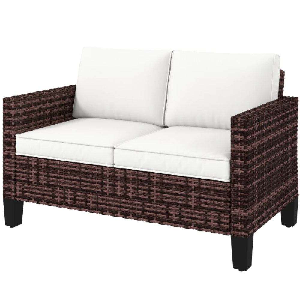 Outsunny Two-Seater Rattan Outdoor Sofa