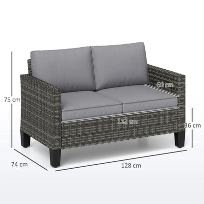 Outsunny Two-Seater Rattan Outdoor Sofa