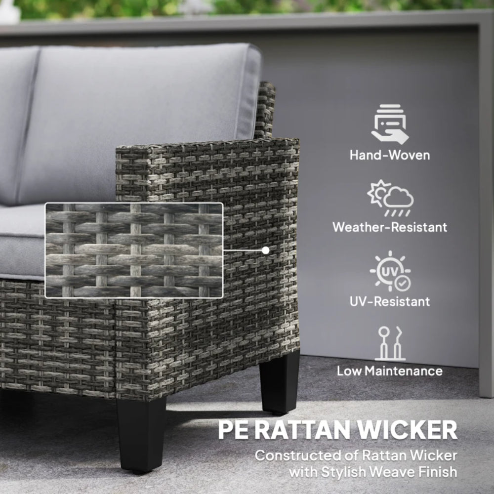 Outsunny Two-Seater Rattan Outdoor Sofa