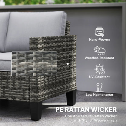Outsunny Two-Seater Rattan Outdoor Sofa