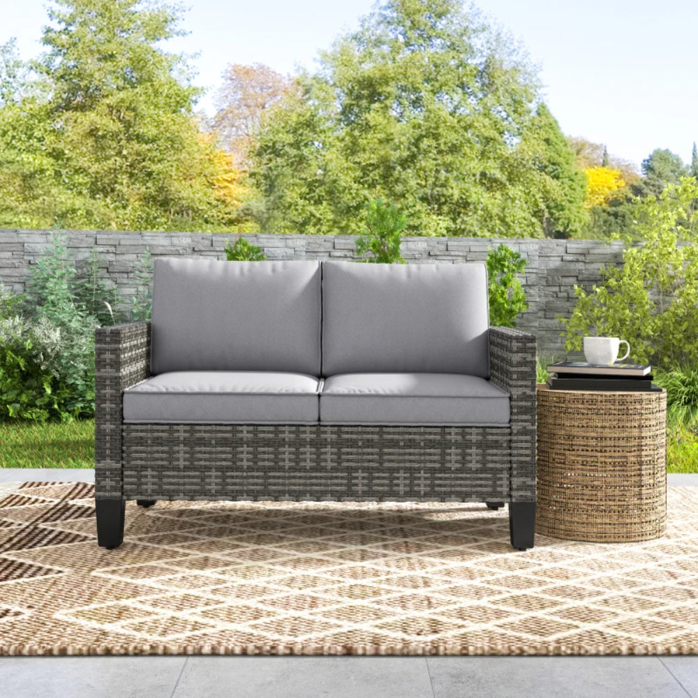 Outsunny Two-Seater Rattan Outdoor Sofa