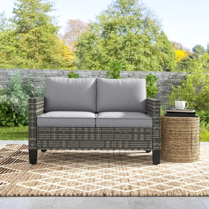 Outsunny Two-Seater Rattan Outdoor Sofa