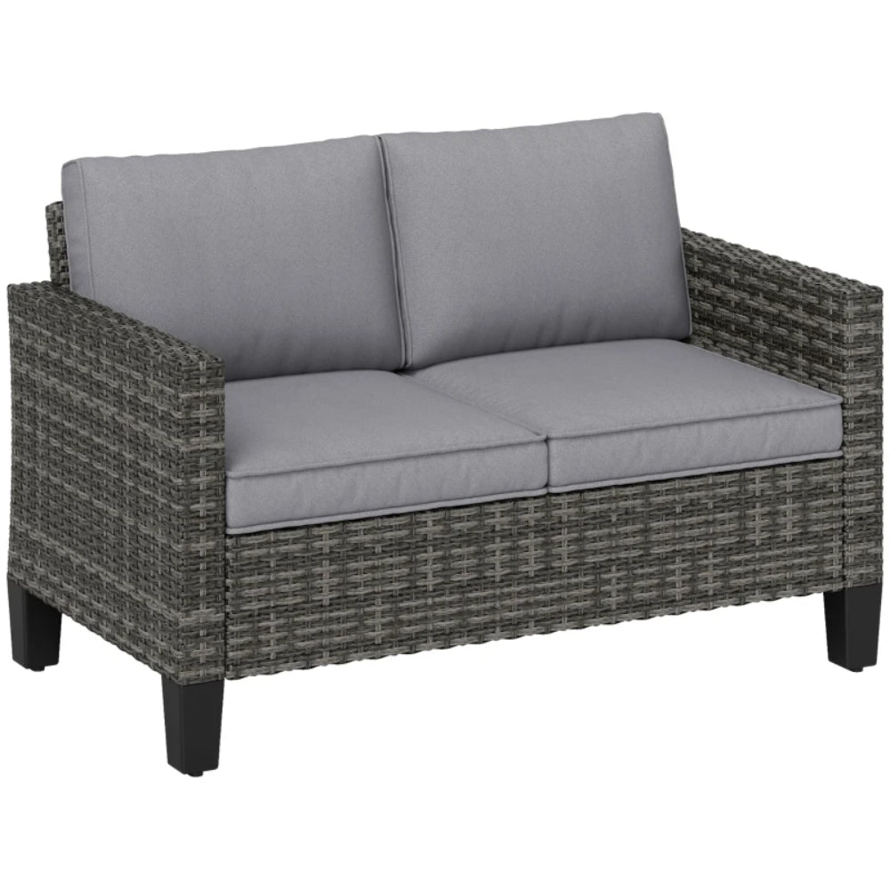 Outsunny Two-Seater Rattan Outdoor Sofa