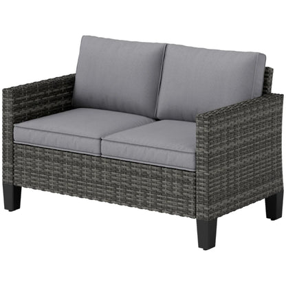 Outsunny Two-Seater Rattan Outdoor Sofa