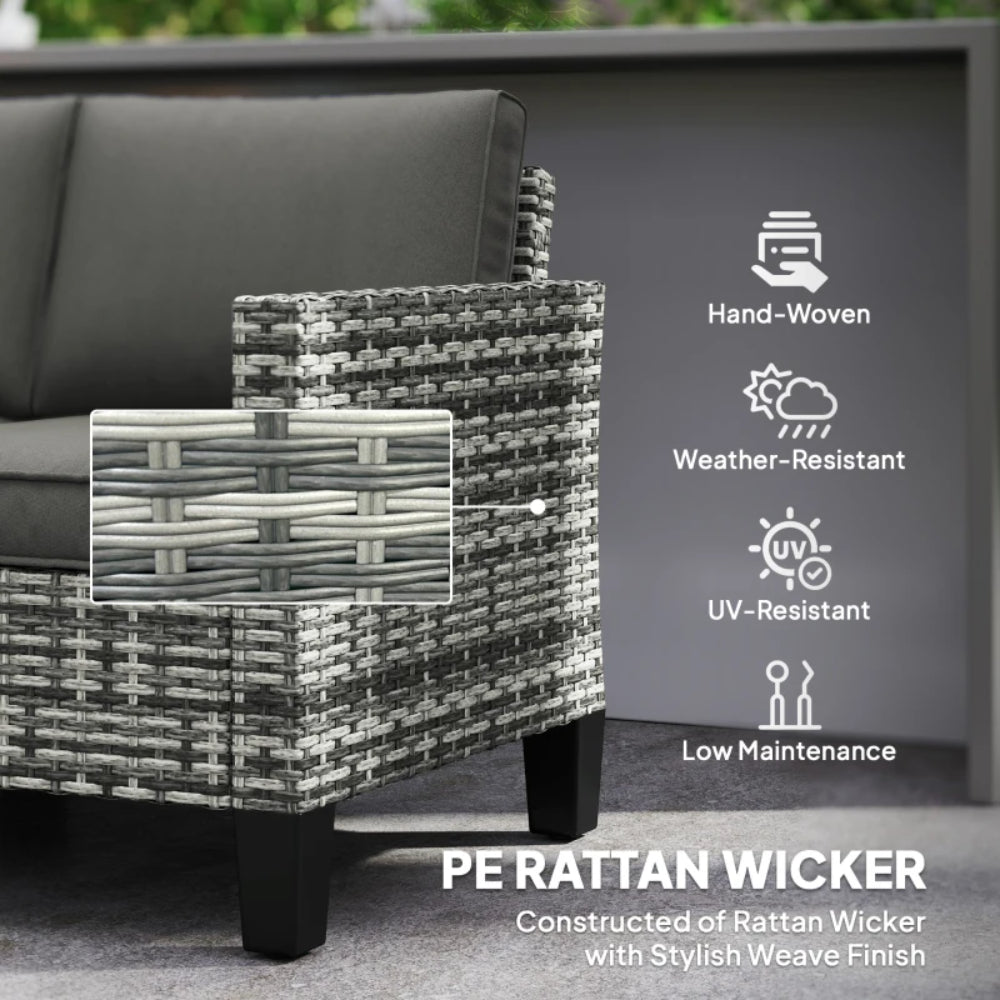 Outsunny Two-Seater Rattan Outdoor Sofa