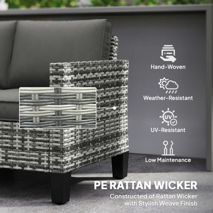 Outsunny Two-Seater Rattan Outdoor Sofa