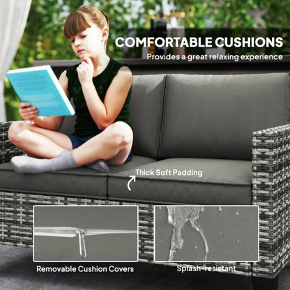 Outsunny Two-Seater Rattan Outdoor Sofa