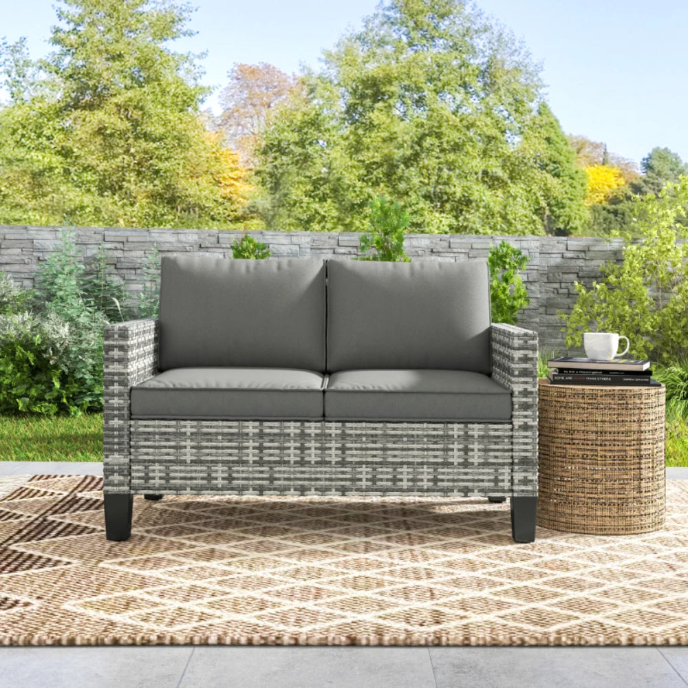 Outsunny Two-Seater Rattan Outdoor Sofa
