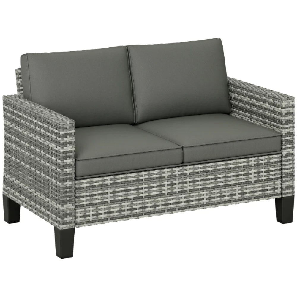 Outsunny Two-Seater Rattan Outdoor Sofa