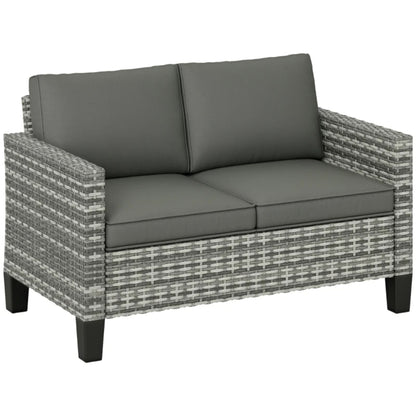 Outsunny Two-Seater Rattan Outdoor Sofa