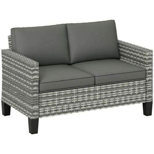 Outsunny Two-Seater Rattan Outdoor Sofa