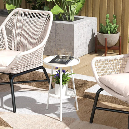 Outsunny Two-Tier Metal Garden Table 1