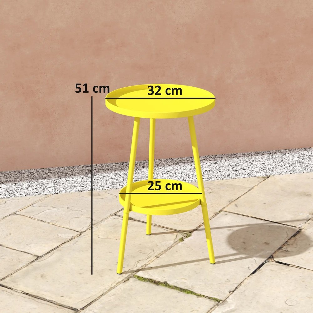 Outsunny Two-Tier Metal Garden Table 13