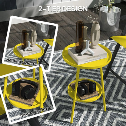 Outsunny Two-Tier Metal Garden Table 14