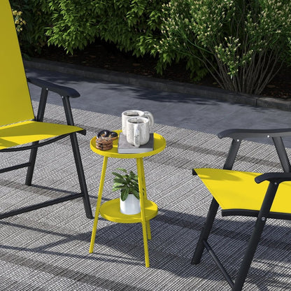 Outsunny Two-Tier Metal Garden Table 18