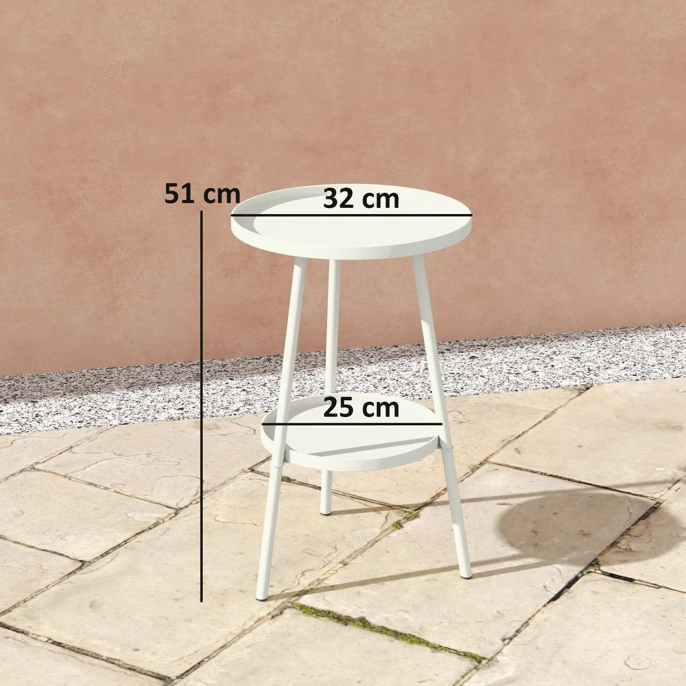 Outsunny Two-Tier Metal Garden Table 2