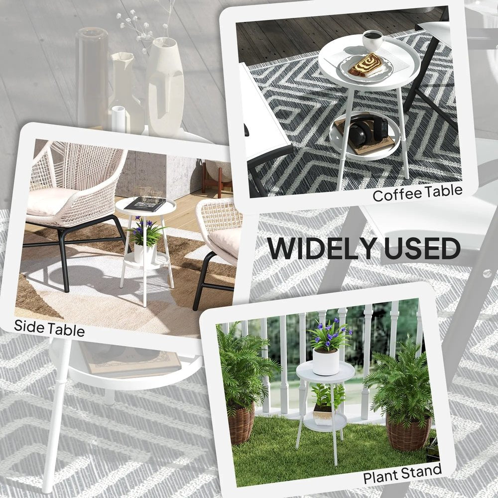 Outsunny Two-Tier Metal Garden Table 5
