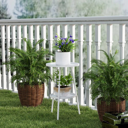 Outsunny Two-Tier Metal Garden Table 6