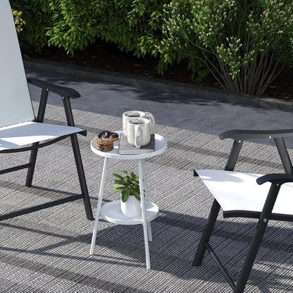 Outsunny Two-Tier Metal Garden Table 7
