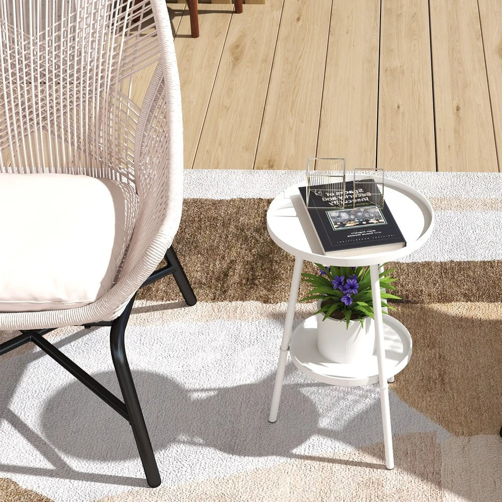 Outsunny Two-Tier Metal Garden Table 8