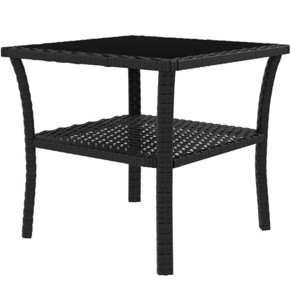 Outsunny Two-tier PE Rattan Square Coffee Table