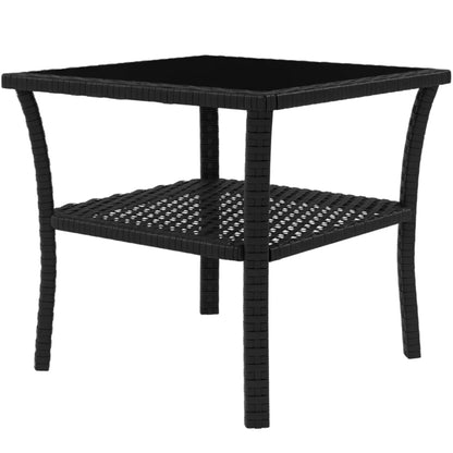 Outsunny Two-tier PE Rattan Square Coffee Table