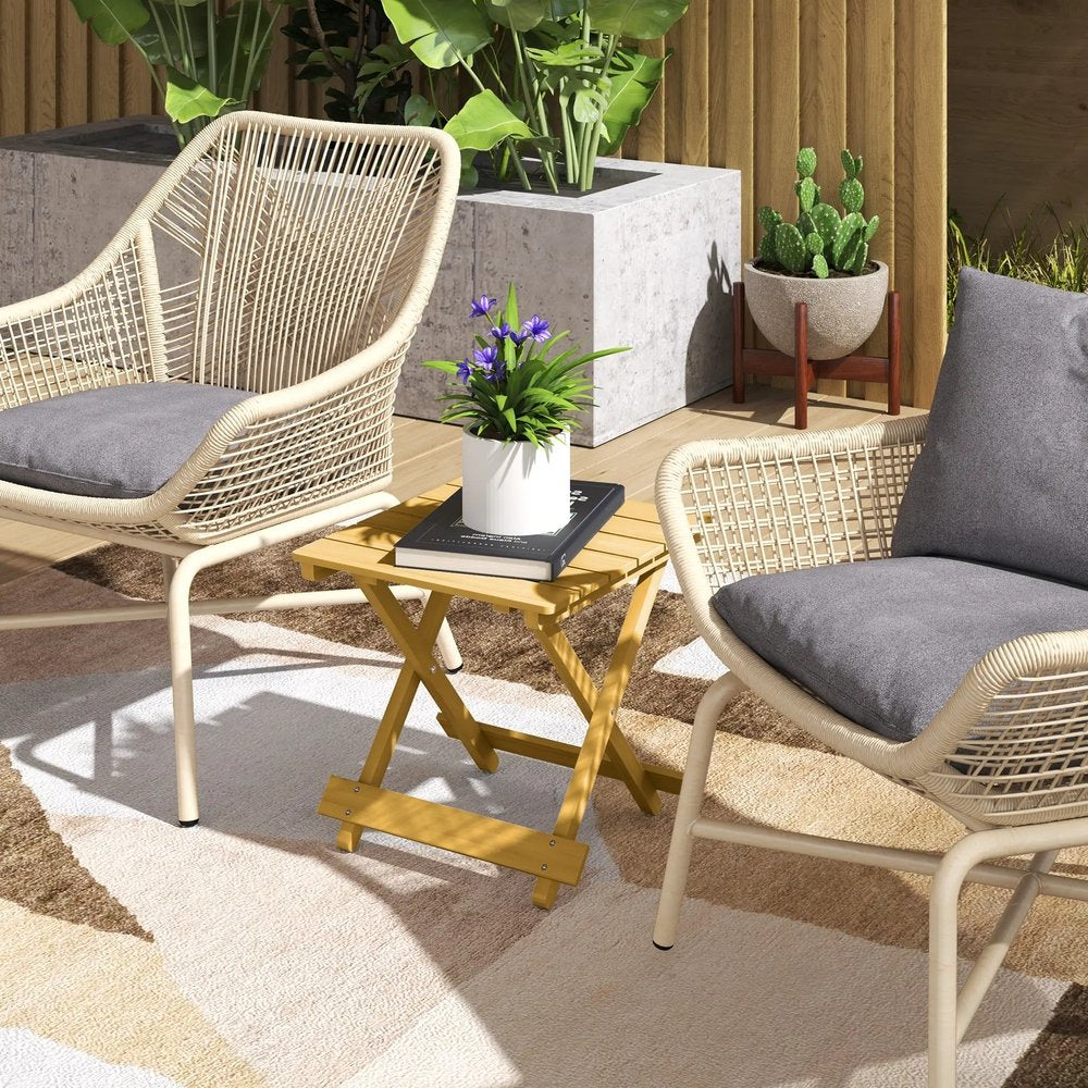 Outsunny Wooden Foldable Outdoor Coffee Table 1