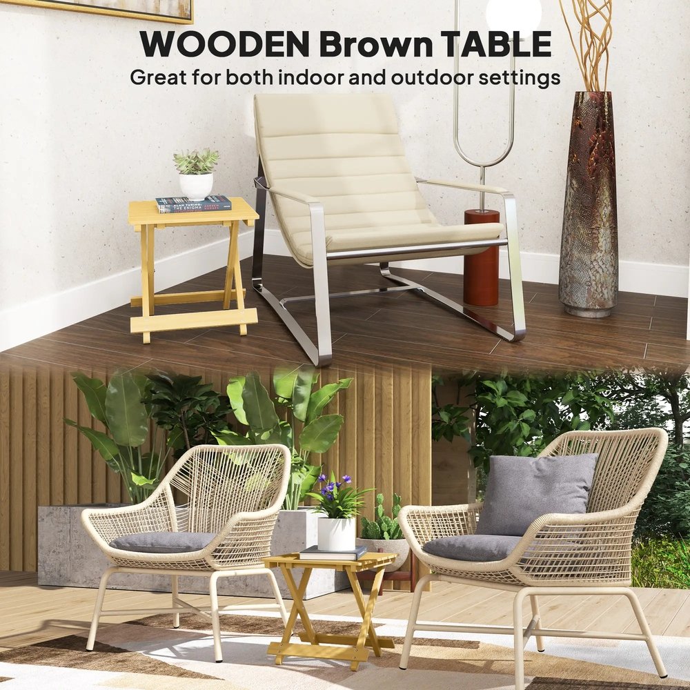 Outsunny Wooden Foldable Outdoor Coffee Table 3