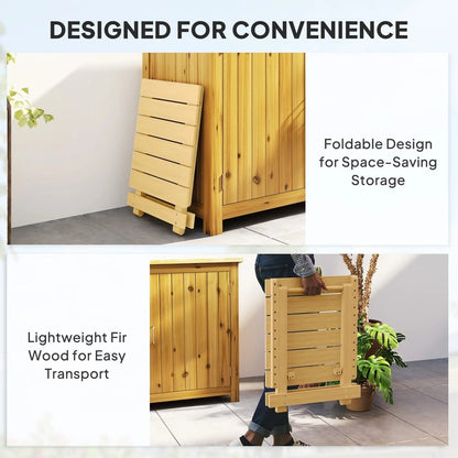 Outsunny Wooden Foldable Outdoor Coffee Table 4