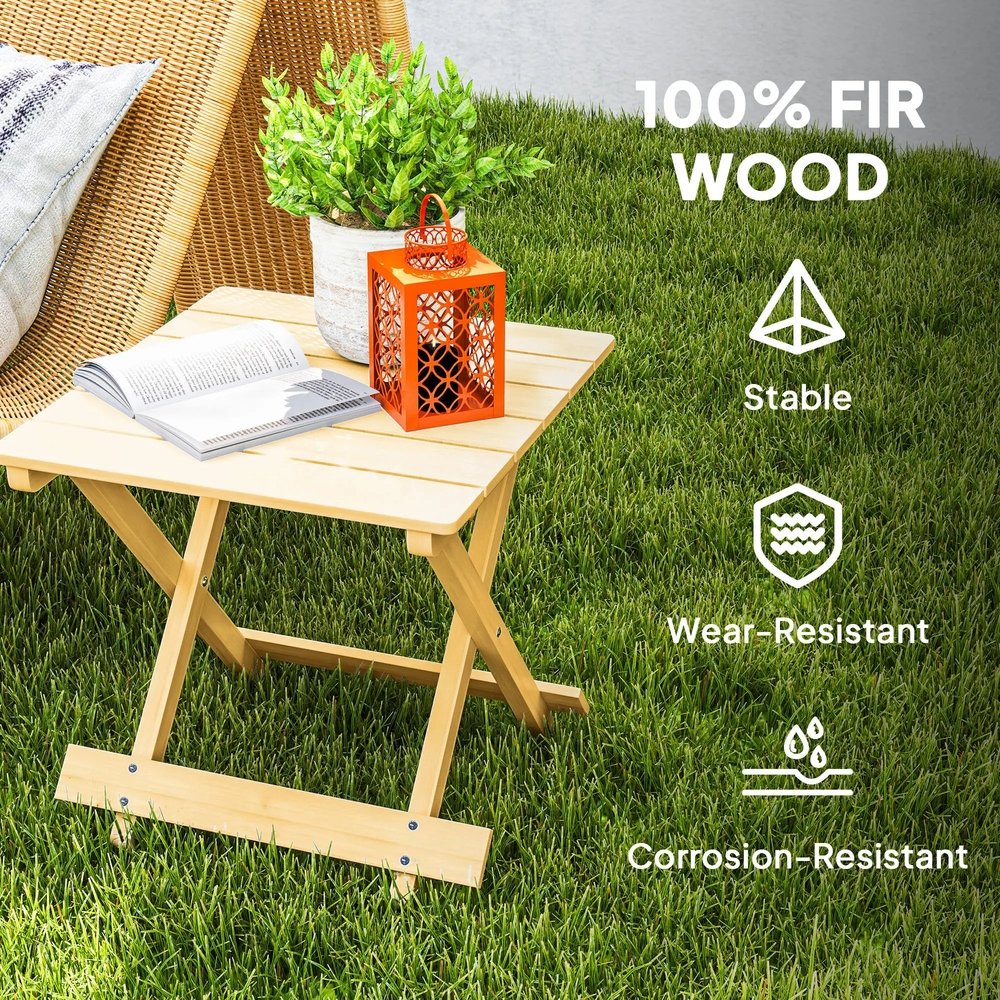 Outsunny Wooden Foldable Outdoor Coffee Table 5