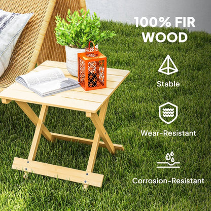 Outsunny Wooden Foldable Outdoor Coffee Table 5