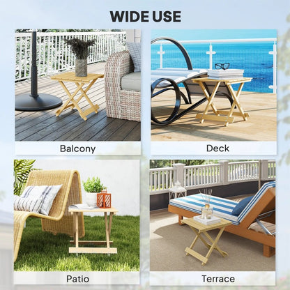 Outsunny Wooden Foldable Outdoor Coffee Table 6