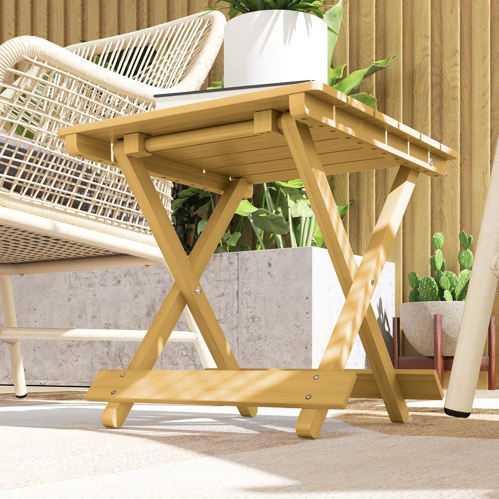 Outsunny Wooden Foldable Outdoor Coffee Table 8