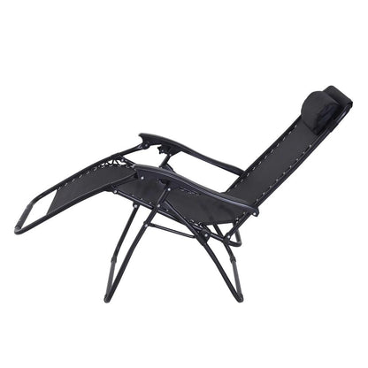 Outsunny Zero Gravity Chair Metal Frame Texteline Armchair Outdoor Folding and Reclining Sun Lounger with Head Pillow for Patio Decking Gardens Camping 20