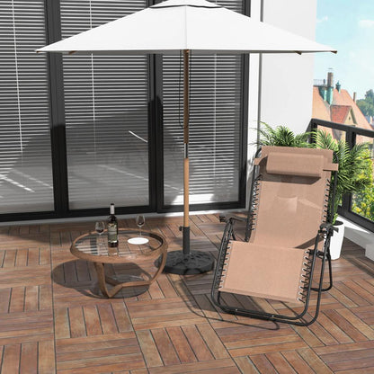 Outsunny Zero Gravity Chair Metal Frame Texteline Armchair Outdoor Folding and Reclining Sun Lounger with Head Pillow for Patio Decking Gardens Camping 22