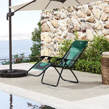 Outsunny Zero Gravity Lounger Chair, Folding Reclining Patio Chair with Padded Seat, Cup Holder, Soft Cushion and Headrest for Poolside, Camping 7