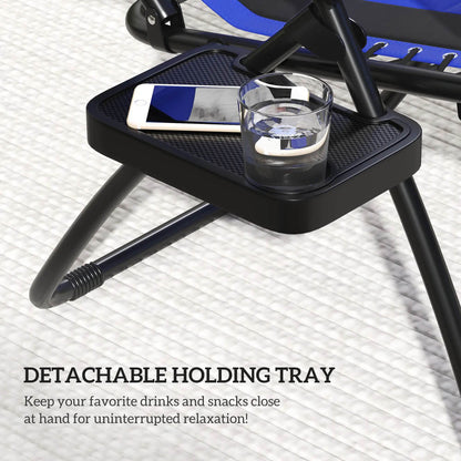 Outsunny Zero Gravity Lounger Chair, Folding Reclining Patio Chair with Shade Cover, Padded Seat, Cup Holder, Soft Cushion and Headrest for Poolside, Camping 89cm x 65cm x 113cm 17